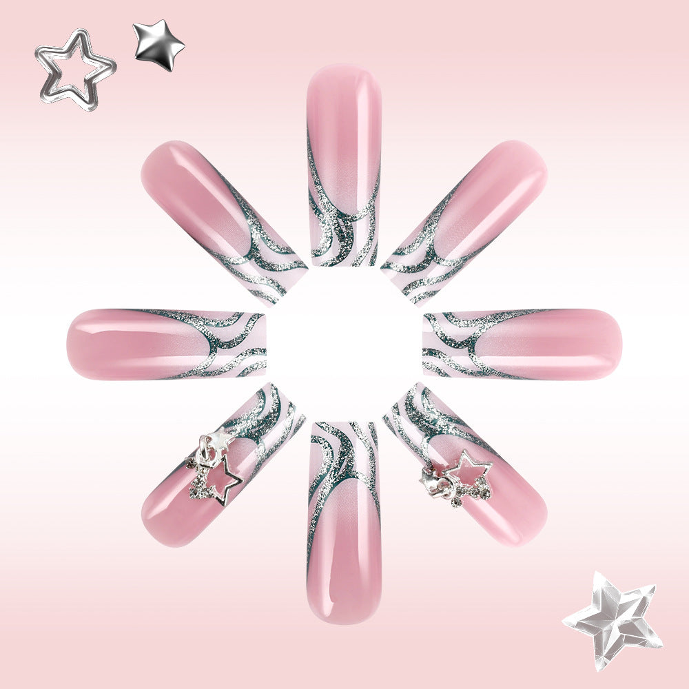 Glittery Star-Embellished Press-On Nails Stornfield