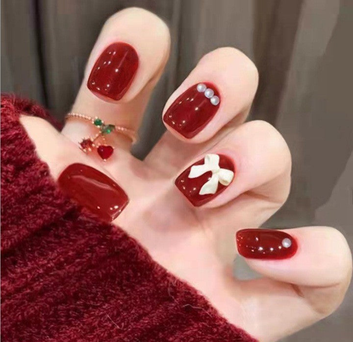 Artistic nail set with 3D flower and bow details Stornfield