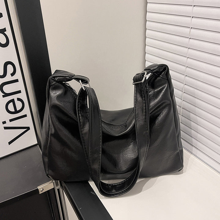Slouchy Faux Leather Hobo Bag