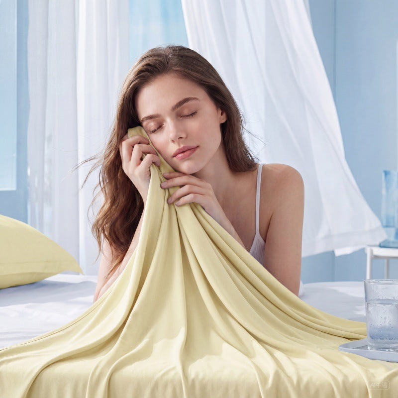 Women's nano silky fitted sheet made of microfiber with elastic all-around rubber and wrinkle-resistant satin look Stornfield