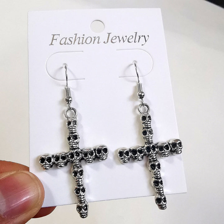 Gothic Skull Cross Earrings Stornfield