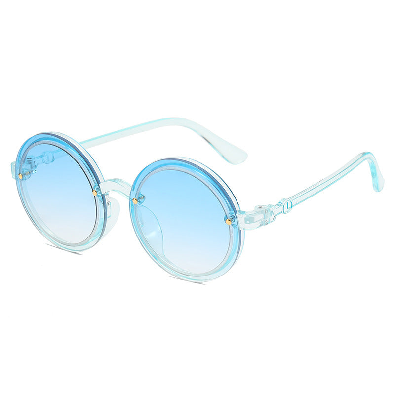 Women Round Sunglasses with Transparent Frame Stornfield