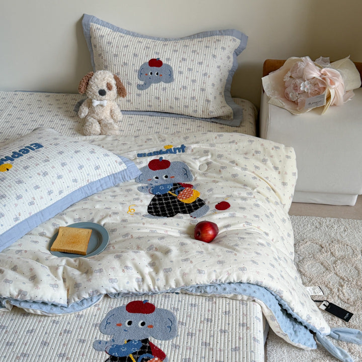 Quilted Cotton Kids Duvet Cover and Pillowcase Set