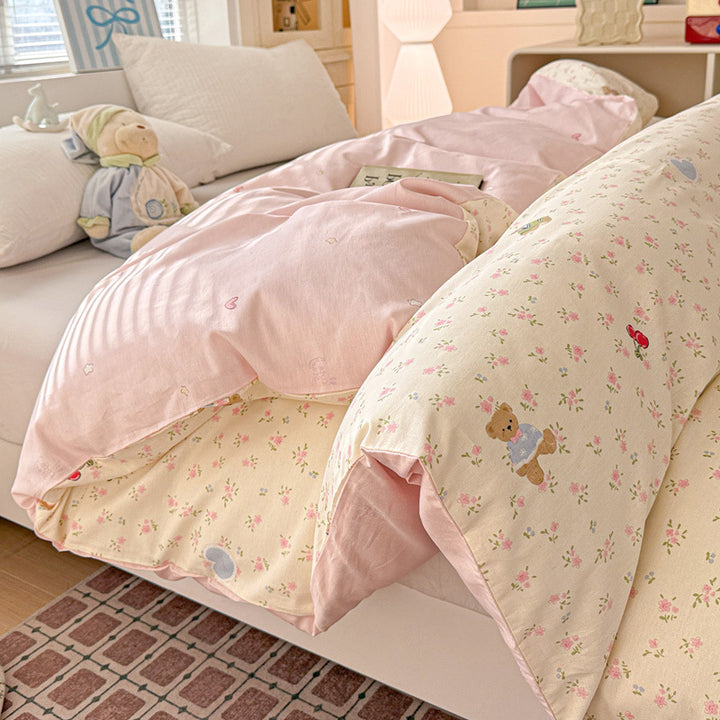Children's Playful Floral Duvet Cover Set