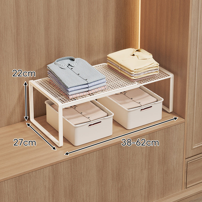 Adjustable Mesh Shelf Riser for Closet Countertop and Cabinet