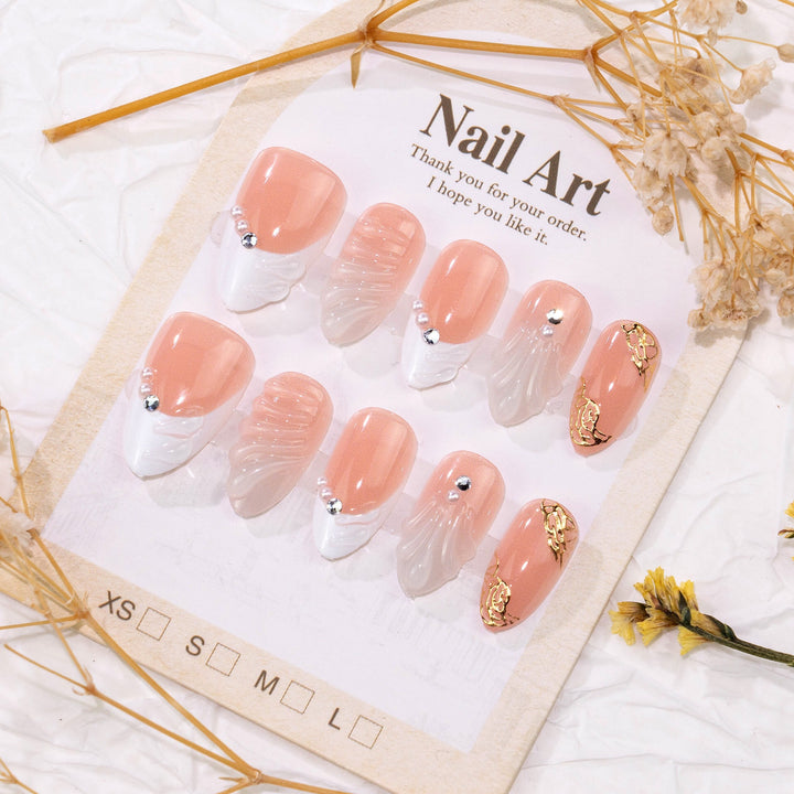 Artistic 3D Floral Design Press-On Nails Stornfield