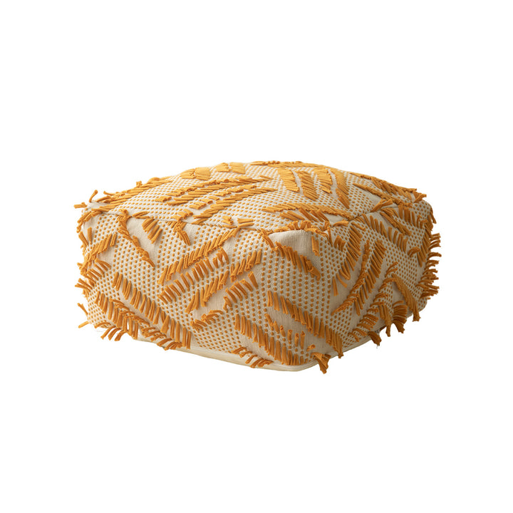 Floor cushion pouf with structured fringe surface Stornfield