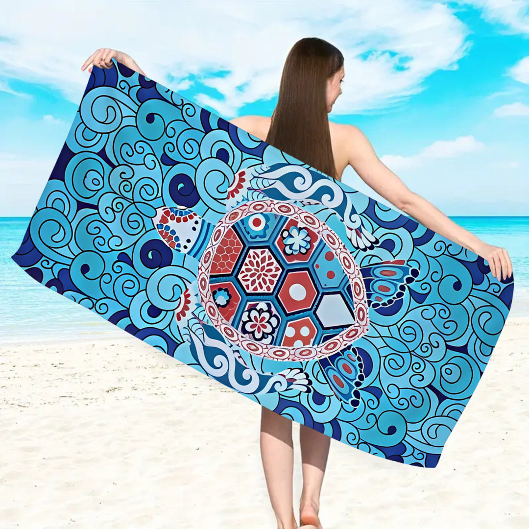 Microfiber beach towel with exclusive turtle motif Stornfield