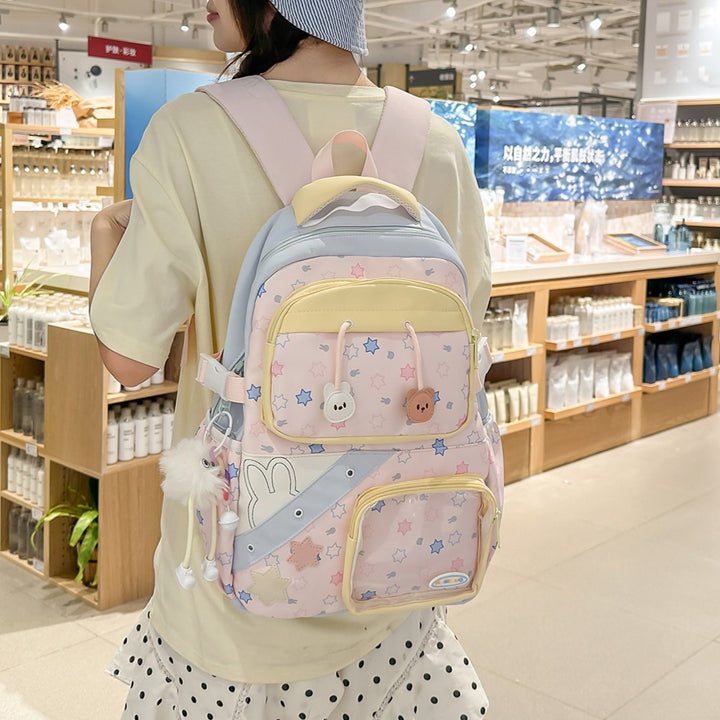 Playful Embroidered Star-Themed Backpack Stornfield