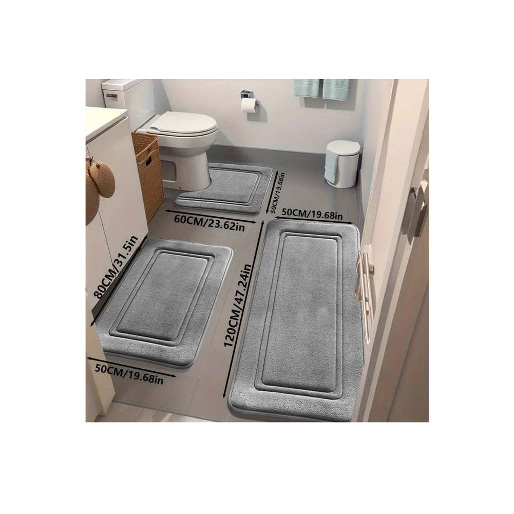 Luxurious Non-Slip Bathroom Rug Set