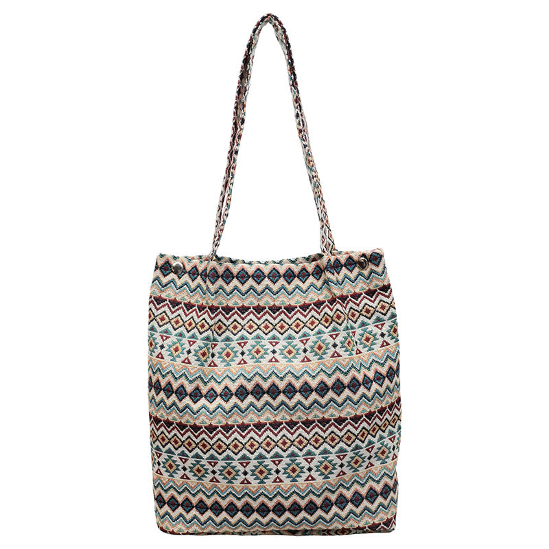 Bohemian Ethnic Print Shoulder Tote Bag