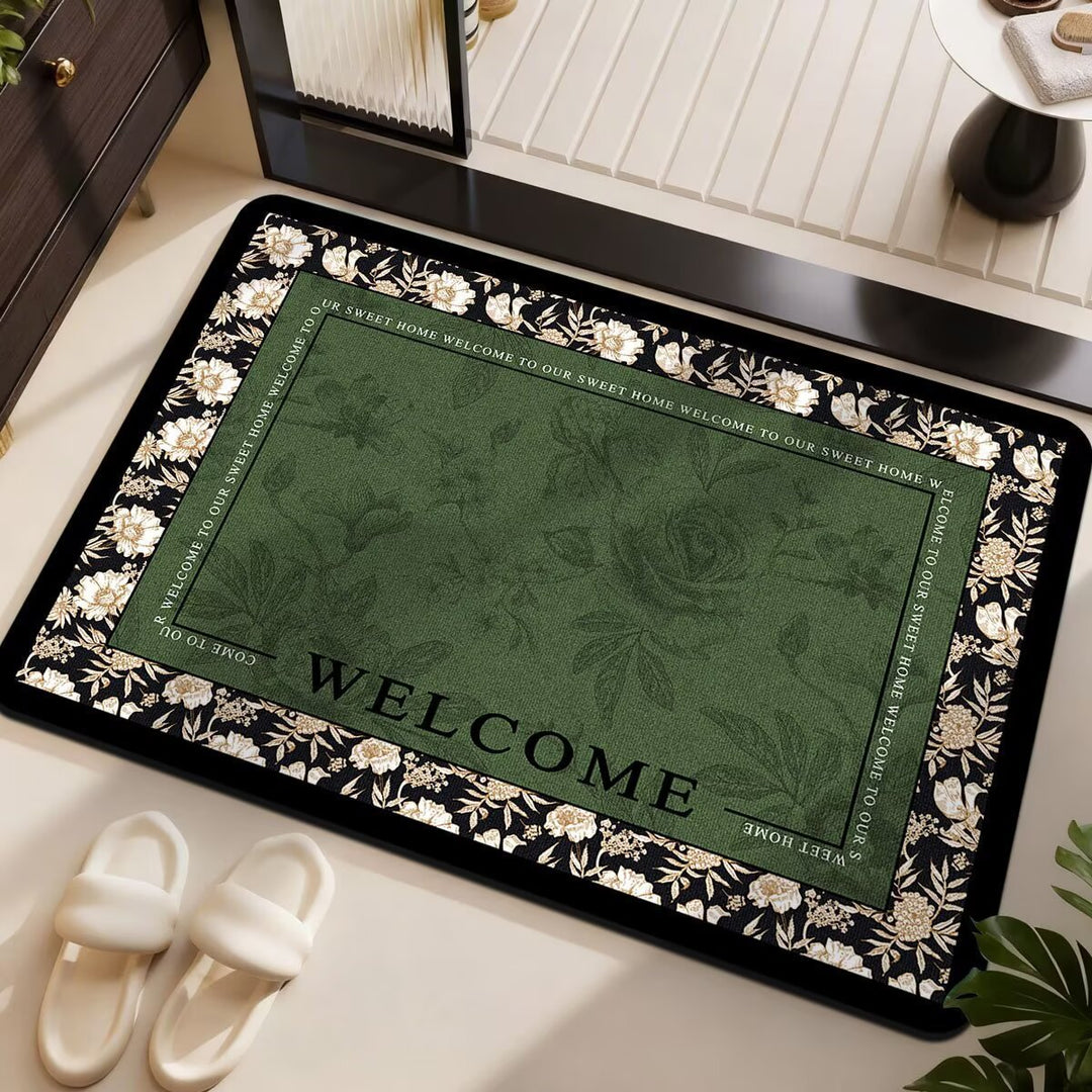 Floral Patterned Welcome Mat