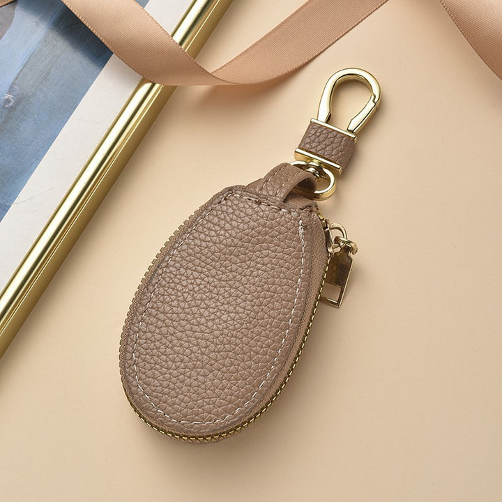 Compact Textured Leather Keychain Pouch Stornfield