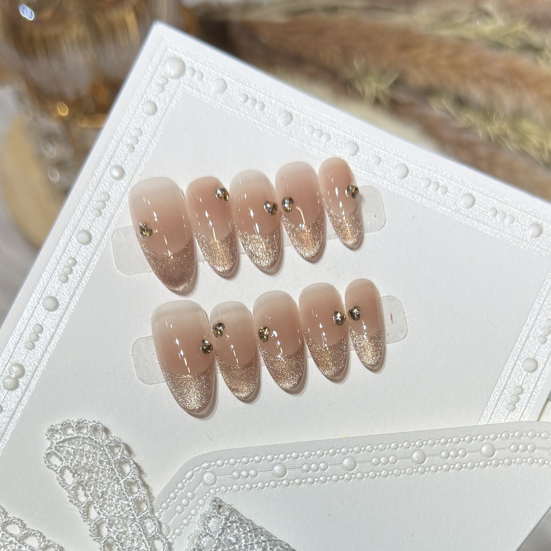 Elegant Glitter-Accent Press-On Nail Set Stornfield