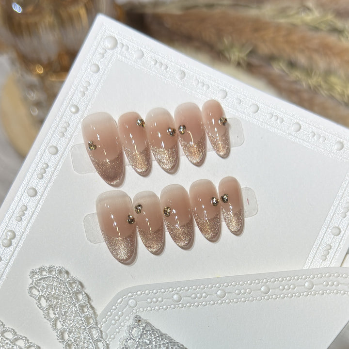 Elegant Glitter-Accent Press-On Nail Set Stornfield