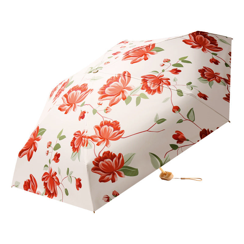 Women's folding umbrella with fresh cherry design Stornfield