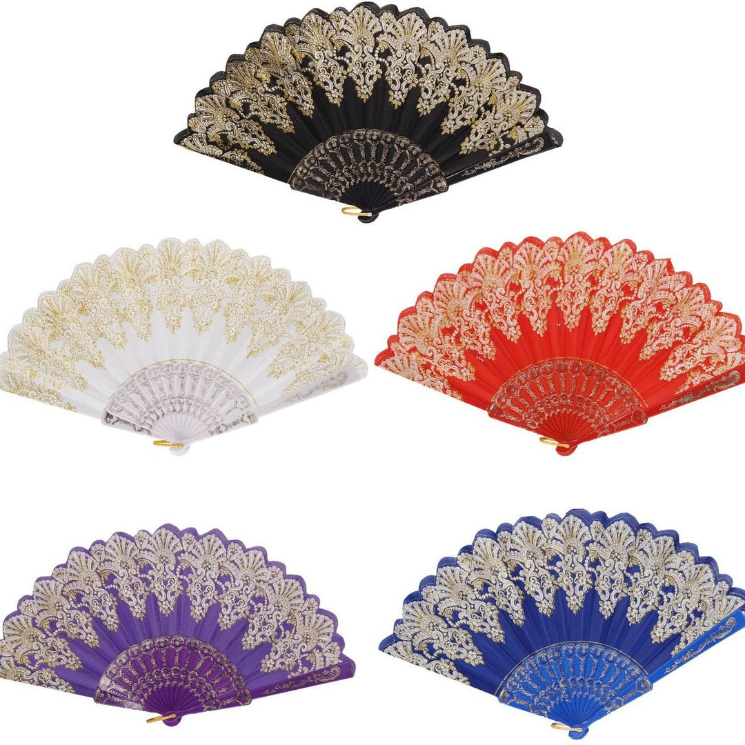 Ladies handcrafted fan with artistic gold decoration Stornfield