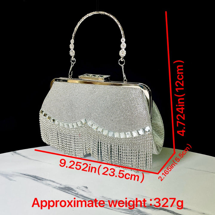 Rhinestone Fringed Evening Clutch