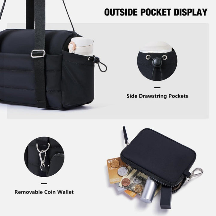 sporty shoulder bag with removable cosmetic bag Stornfield