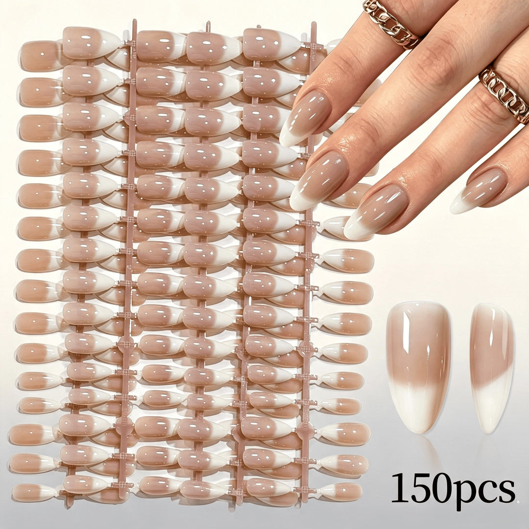 Elegant Gradient French Tip Press-On Nails Stornfield