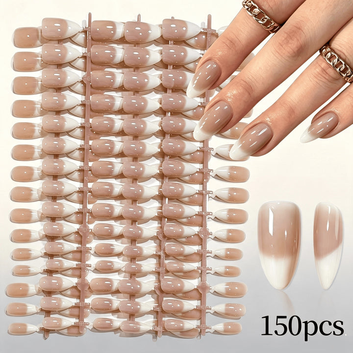 Elegant Gradient French Tip Press-On Nails Stornfield