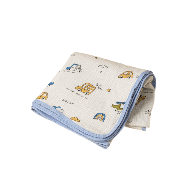 Soft Cotton Vehicle Print Muslin Blanket Stornfield