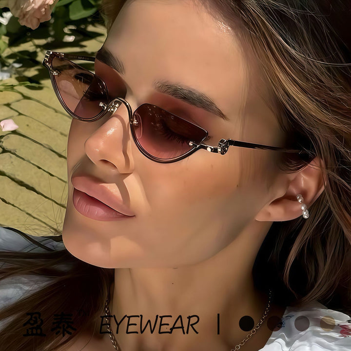 Ladies Cat-Eye Sunglasses with Filigree Gold Frame Stornfield