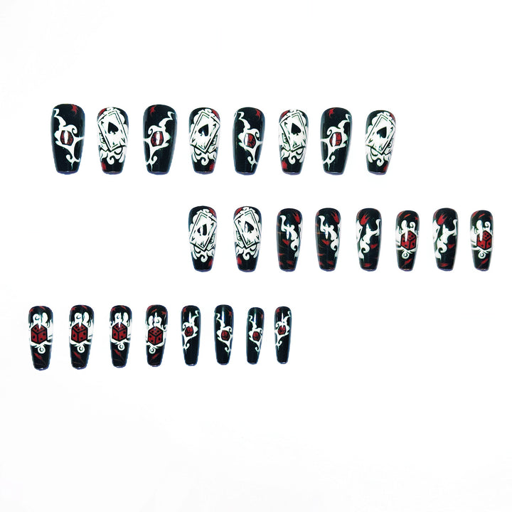 Artificial nails with playing cards and dice motif Stornfield