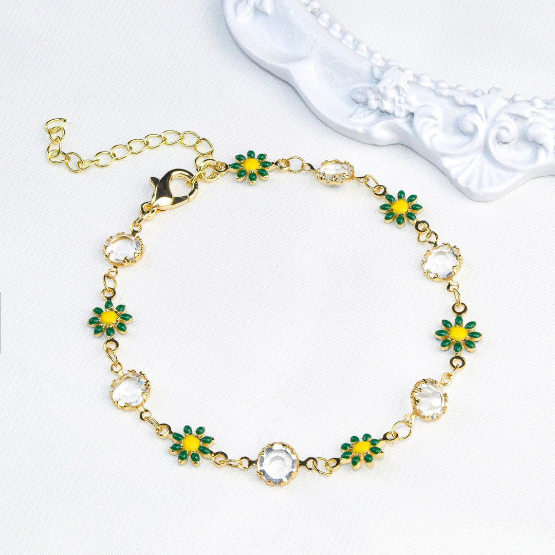 Floral Crystal Charm Bracelet Stornfield