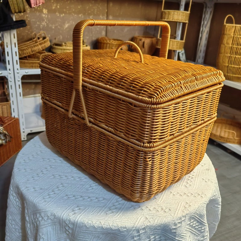 Women Vintage Storage Basket with Two Compartments Stornfield