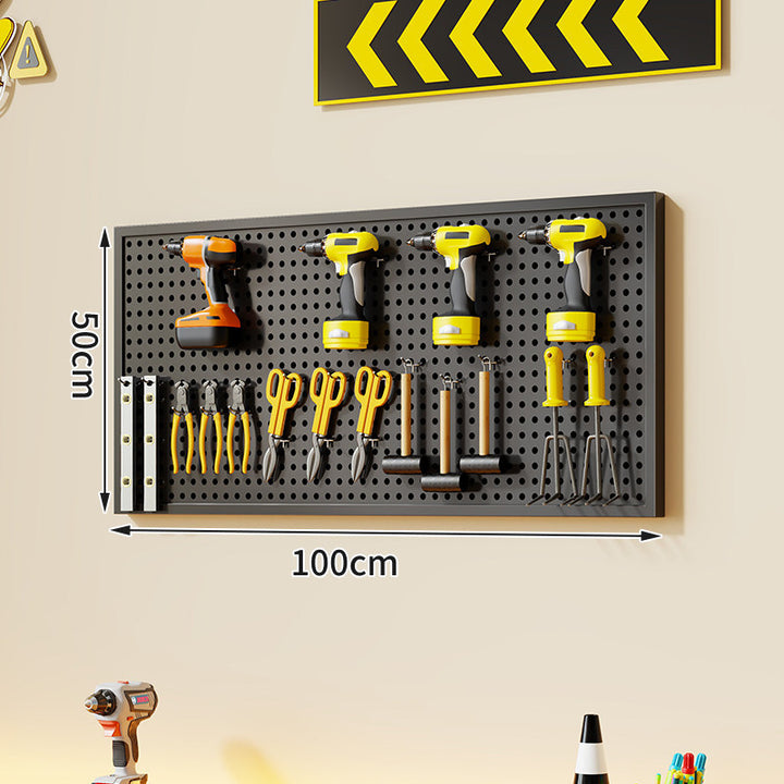 Large Rectangle Wall-Mounted Perforated Metal Pegboard Tool Storage Panel