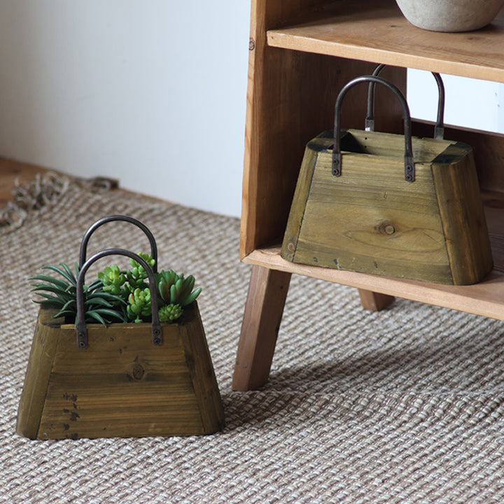 Wooden container with handles Stornfield