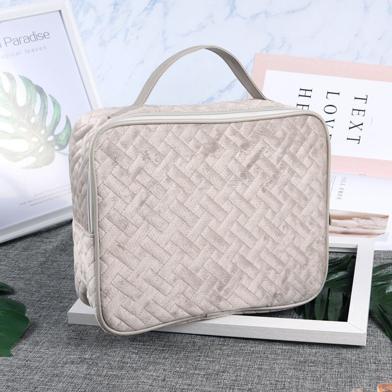 Sophisticated Woven Travel Cosmetic Case