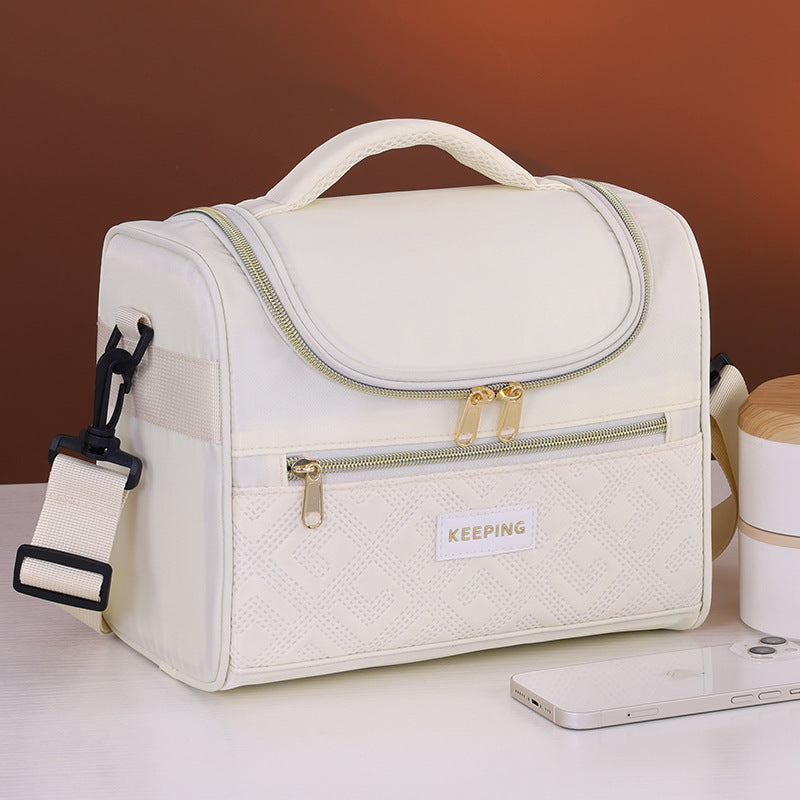 Cosmetic transport bag with insulated interior and practical compartments Stornfield