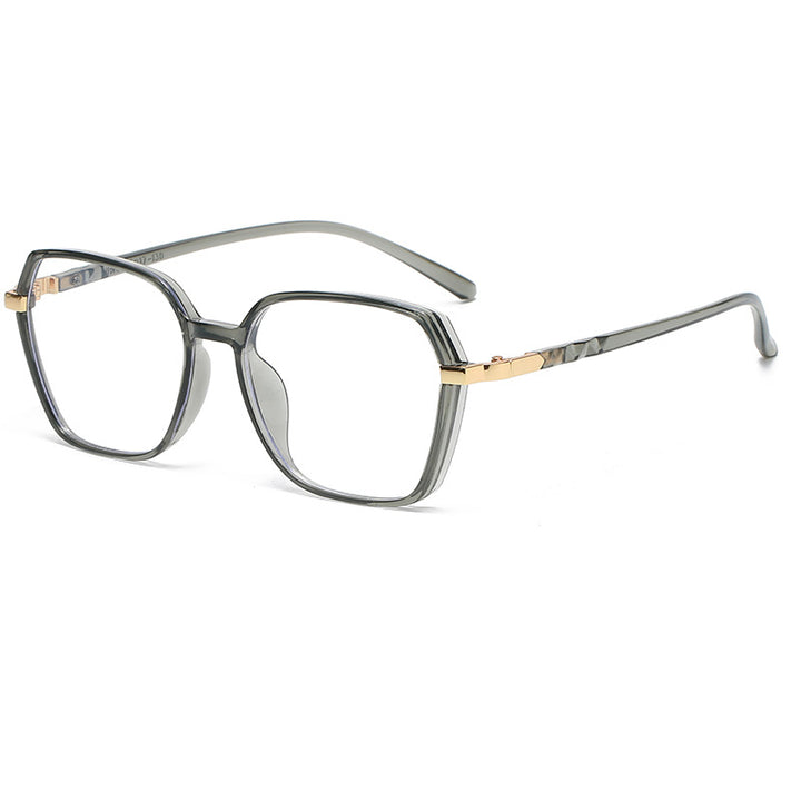 Ladies fashionable square reading glasses with golden accents Stornfield