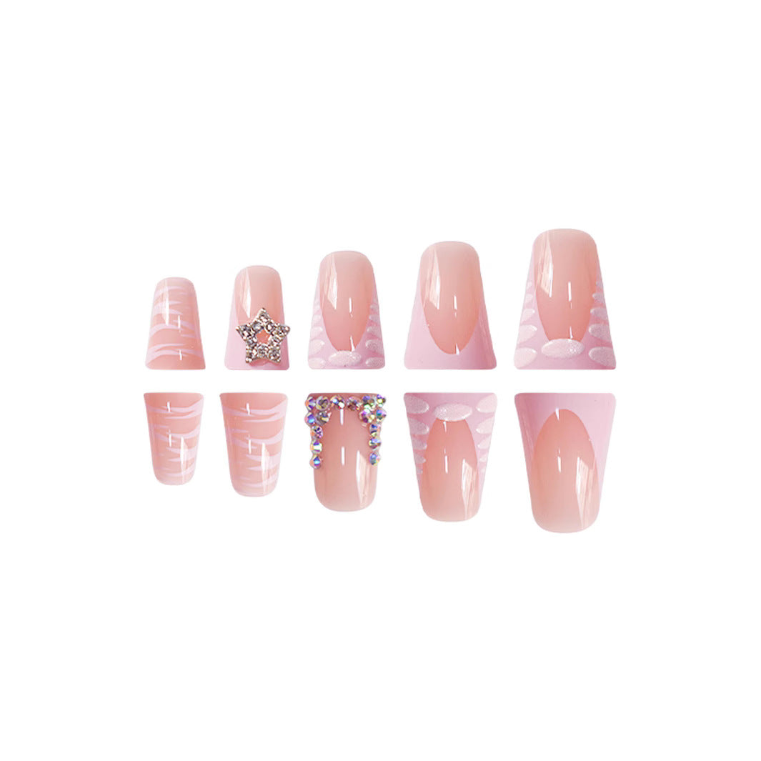 Artistic Rhinestone-Accented Press-On Nail Set Stornfield