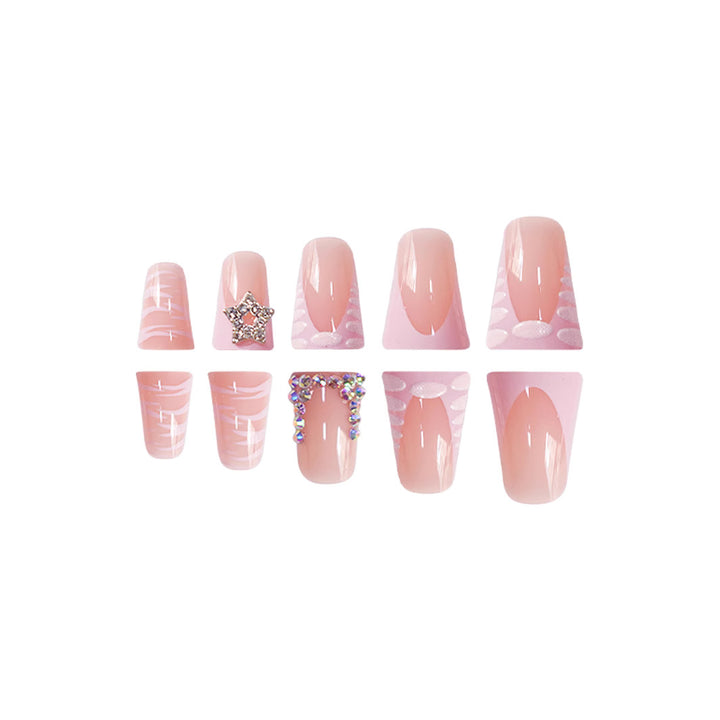 Artistic Rhinestone-Accented Press-On Nail Set Stornfield