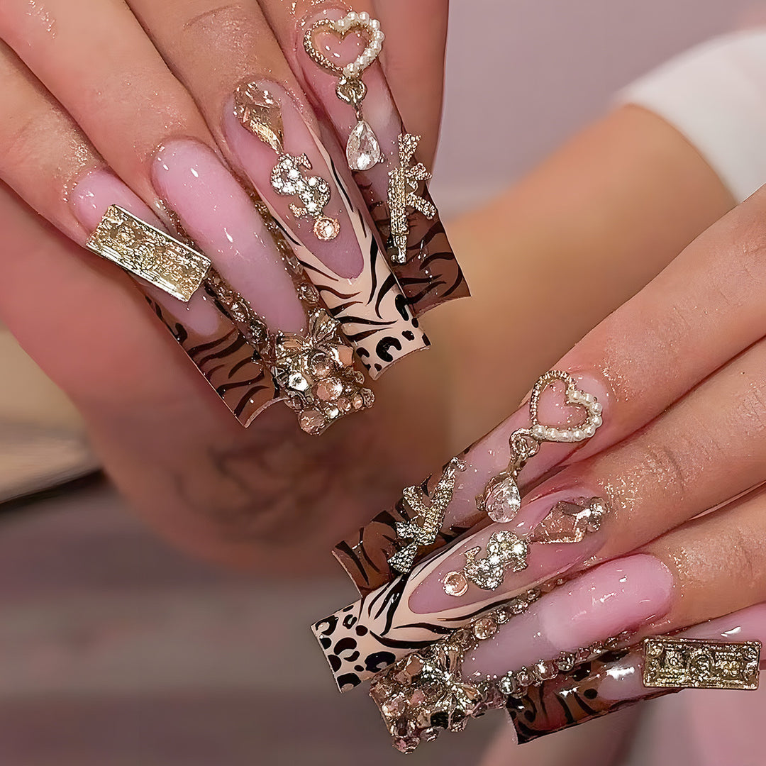 Glamorous Stiletto Press-On Nails with Decorative Accents Stornfield