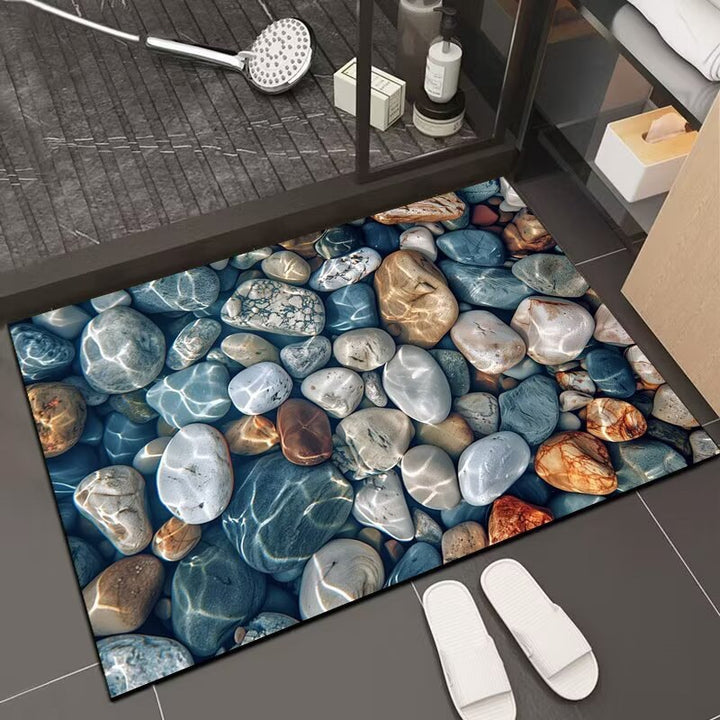 Reflective Floral Bath Mat