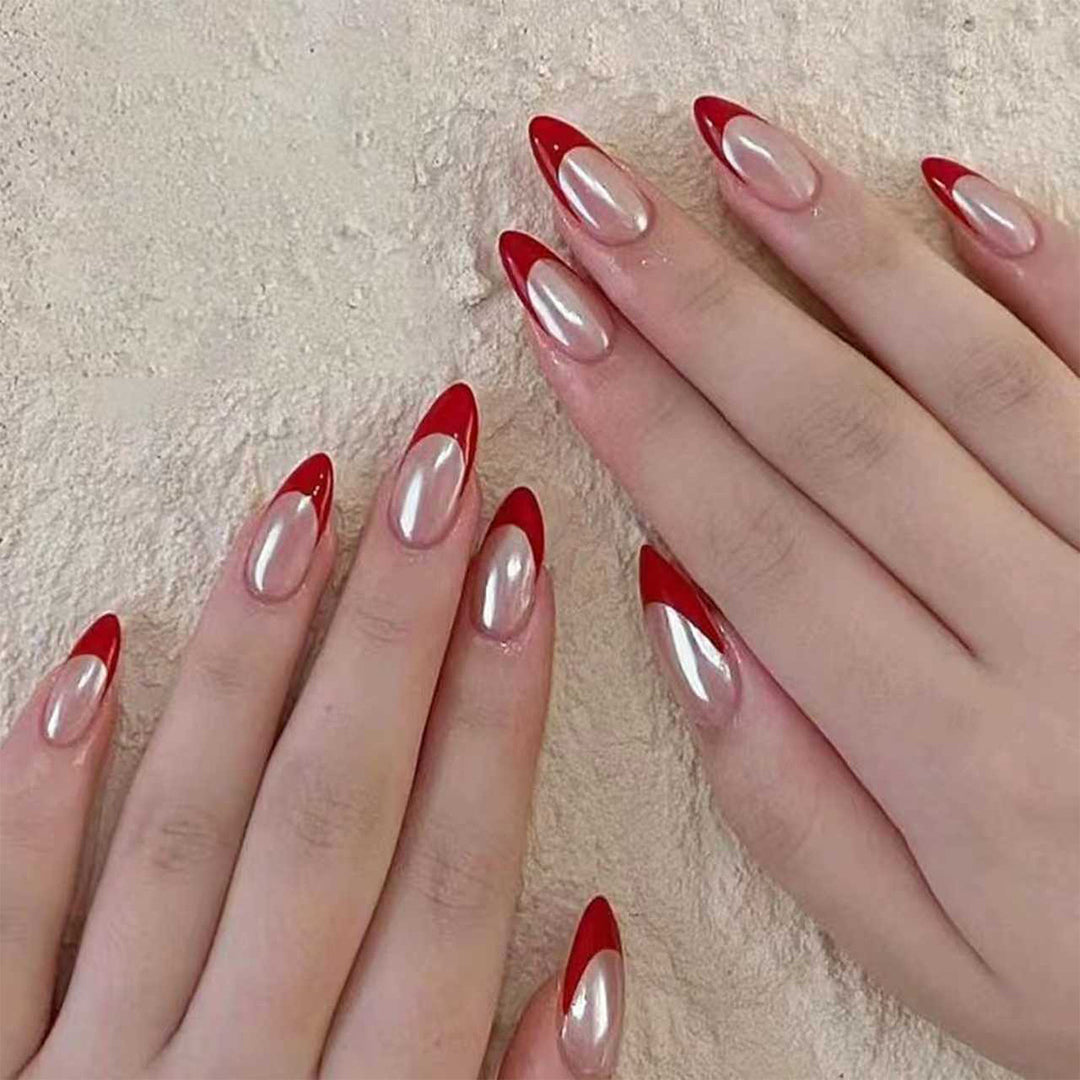 Premium French Tip Press-On Nail Set Stornfield