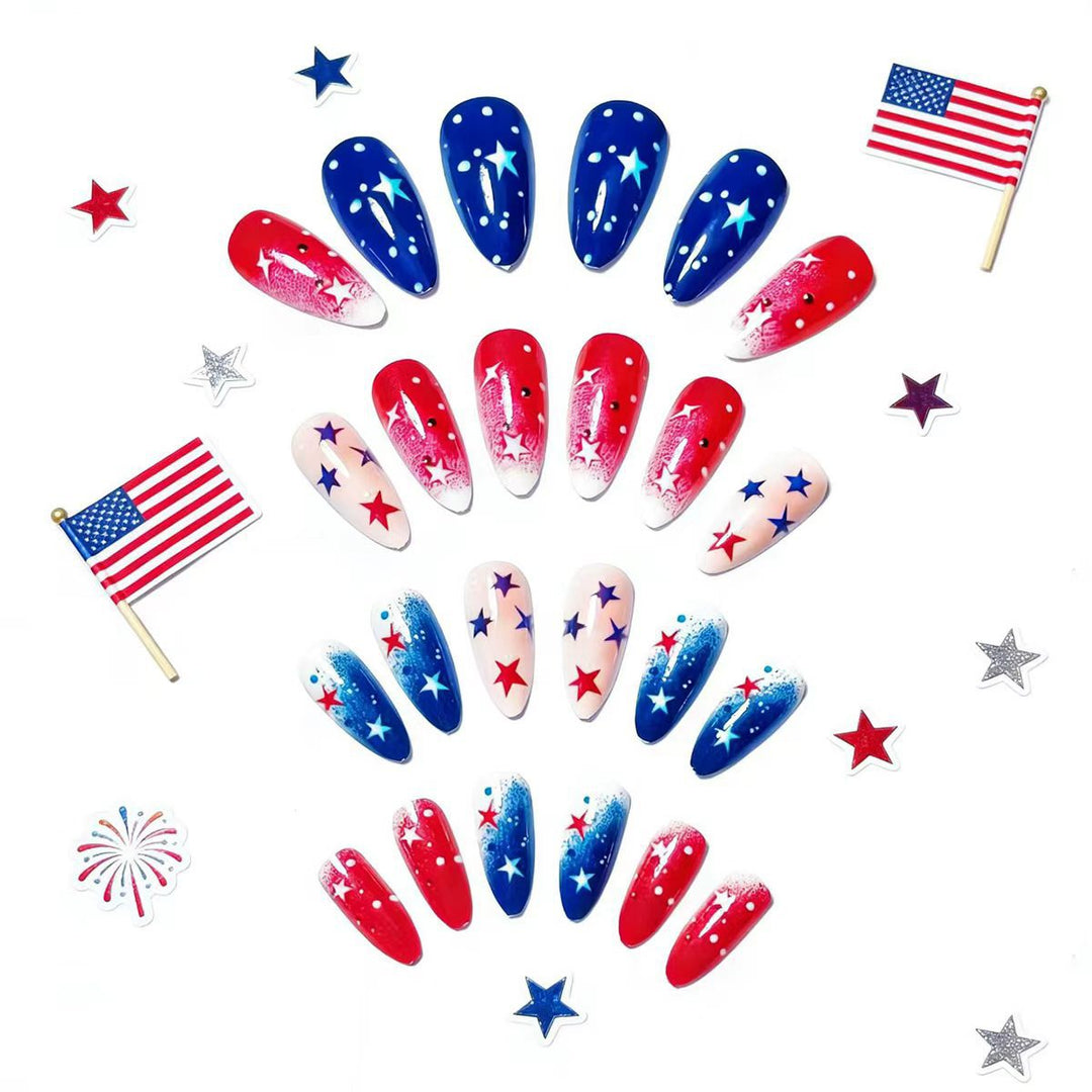 Creative artificial nails with festive star design Stornfield