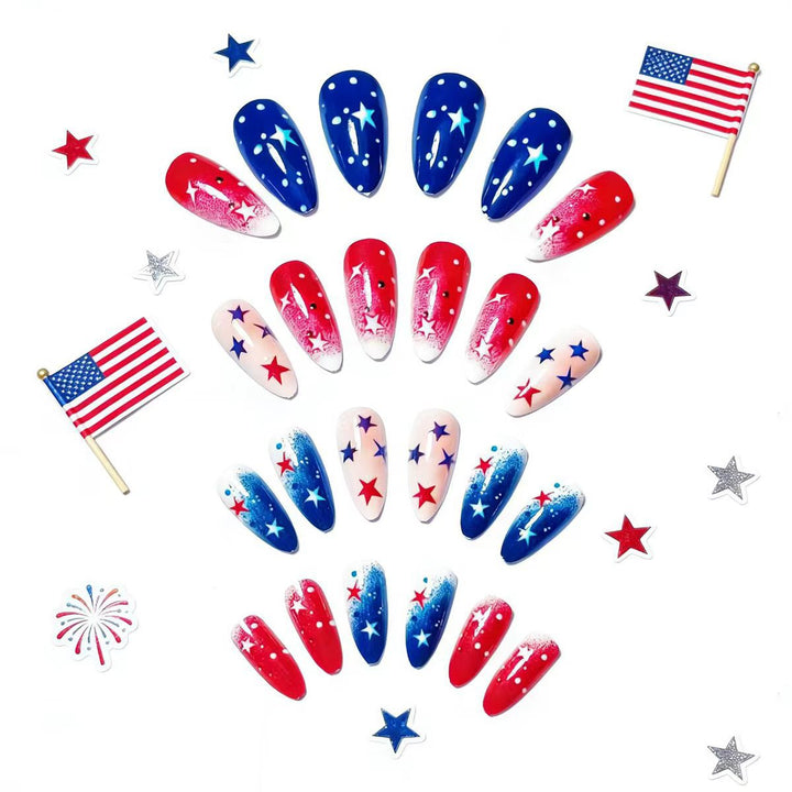 Creative artificial nails with festive star design Stornfield