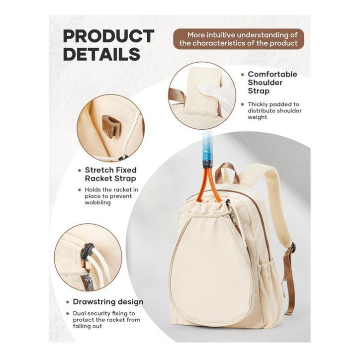Practical tennis backpack with special racket compartments Stornfield
