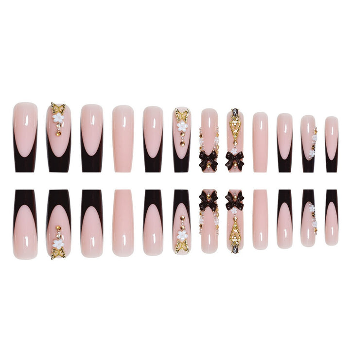 Luxurious 3D Floral Press-On Nail Art Stornfield