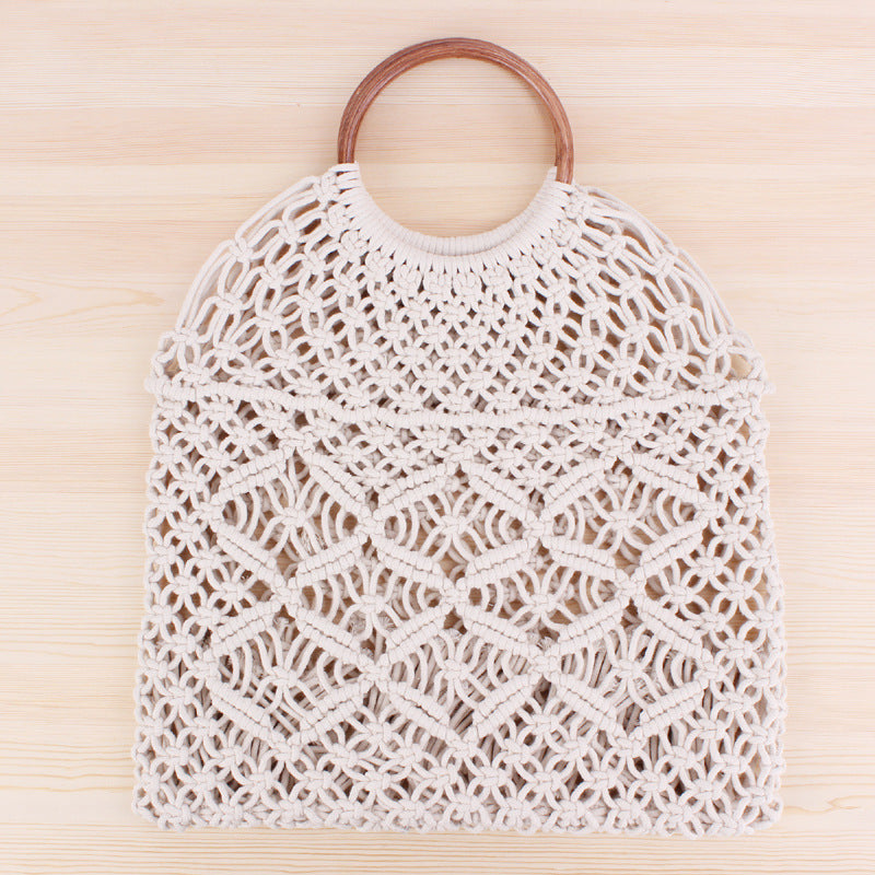 Macrame Tote Bag with Double-Layer Inner Pocket Stornfield