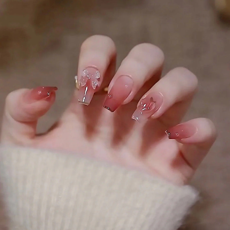 Stylish heart and ombre design artificial nails Stornfield