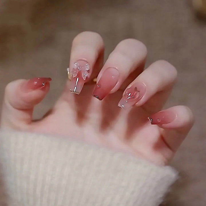 Stylish heart and ombre design artificial nails Stornfield