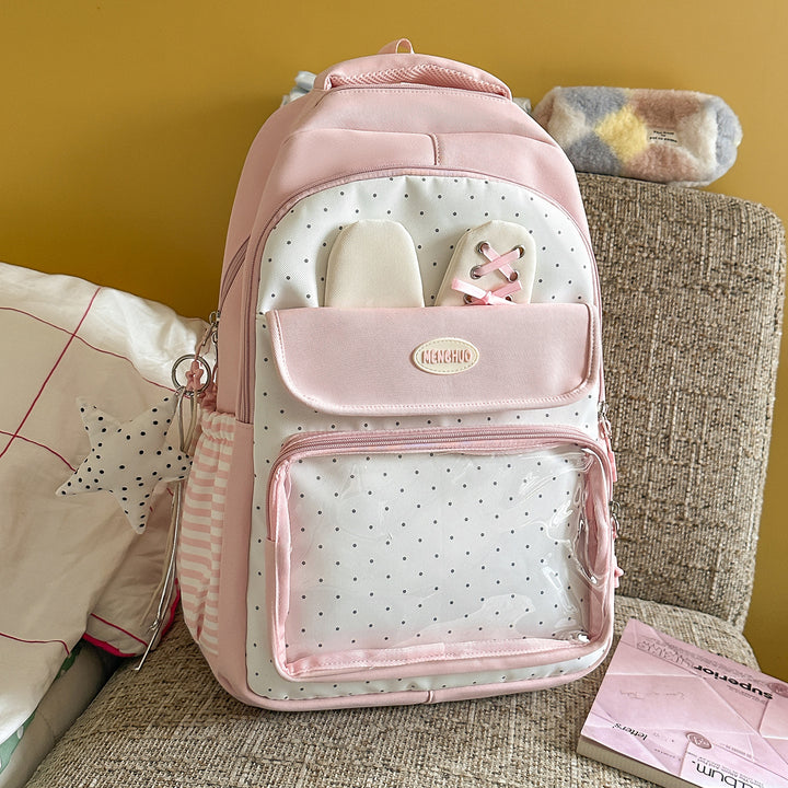 Multi-Compartment Polka Dot Backpack Stornfield