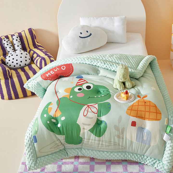 soft quilted baby cuddly blanket for crib with minky border