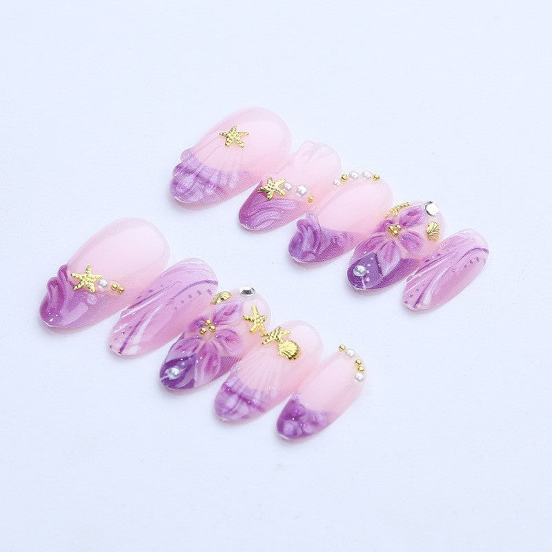 Artistic Floral Press-On Nail Set Stornfield